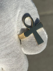 10k 14k 18k 22k Solid Gold Egyptian Ankh Ring