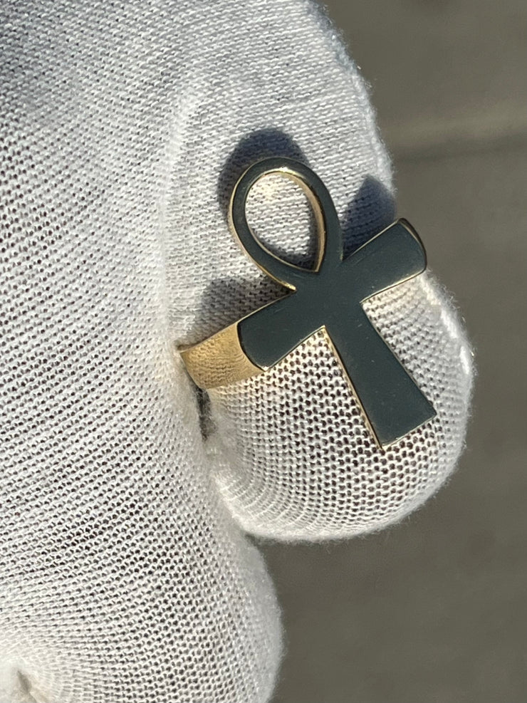 10k 14k 18k 22k Solid Gold Egyptian Ankh Ring