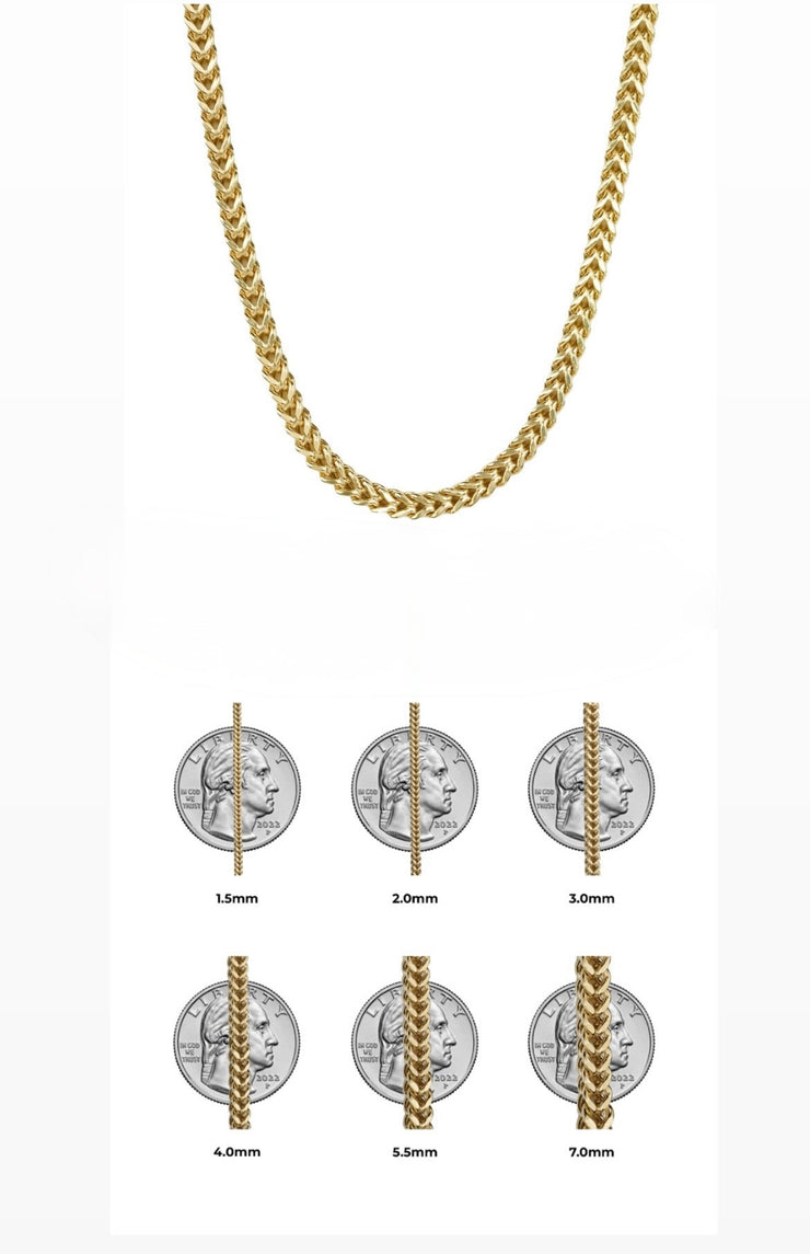 10k & 14k Yellow Gold Franco Chain