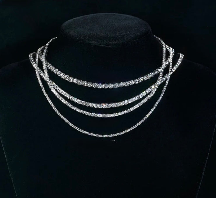 14k Diamond Tennis Chains - Yellow Gold Diamond Tennis Necklace