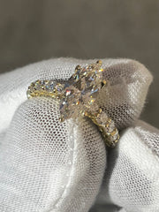 18k Yellow Gold 4ct. Maquis Cut Diamond Engagement Ring
