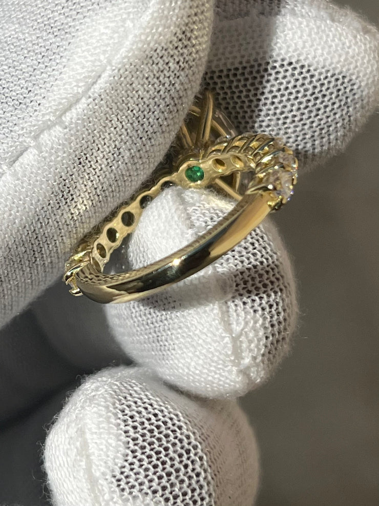 18k Yellow Gold 4ct. Maquis Cut Diamond Engagement Ring