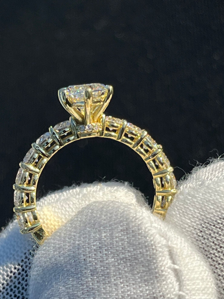 18k Yellow Gold 4ct. Maquis Cut Diamond Engagement Ring