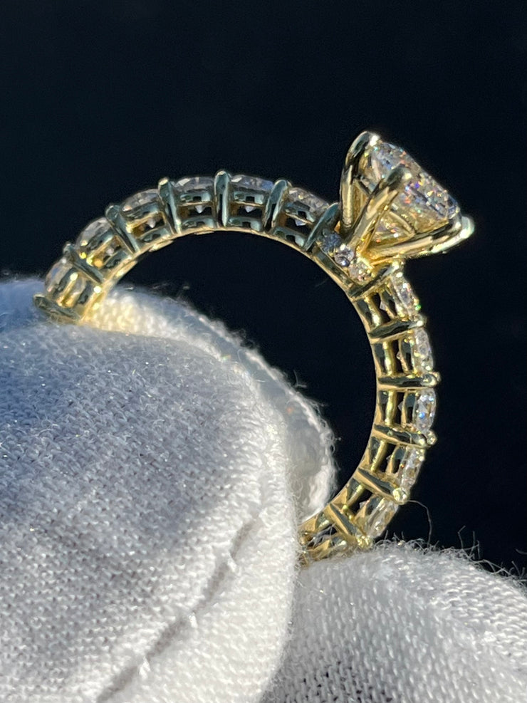 18k Yellow Gold 4ct. Maquis Cut Diamond Engagement Ring