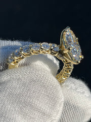18k Yellow Gold 4ct. Maquis Cut Diamond Engagement Ring