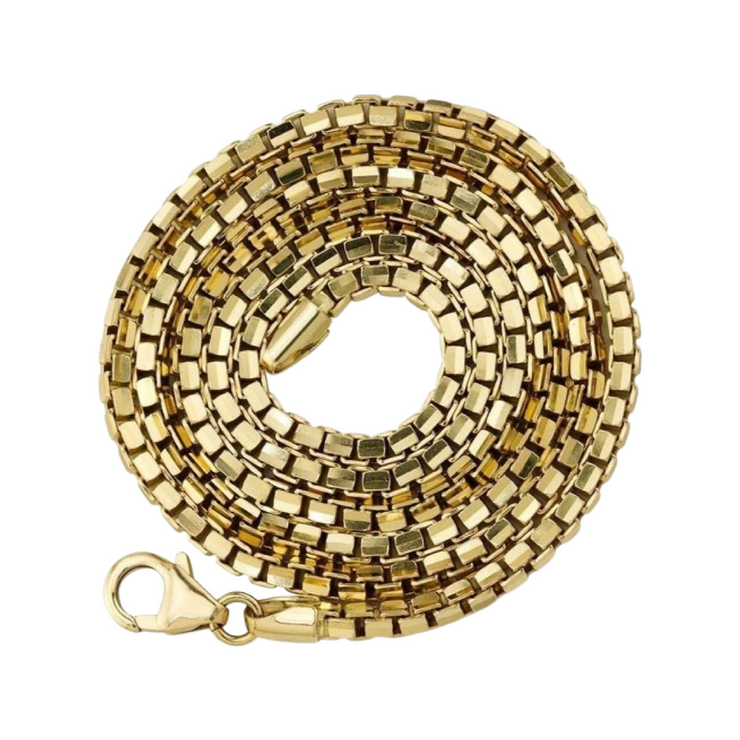 10k & 14k Yellow Gold Venetian Box Chain