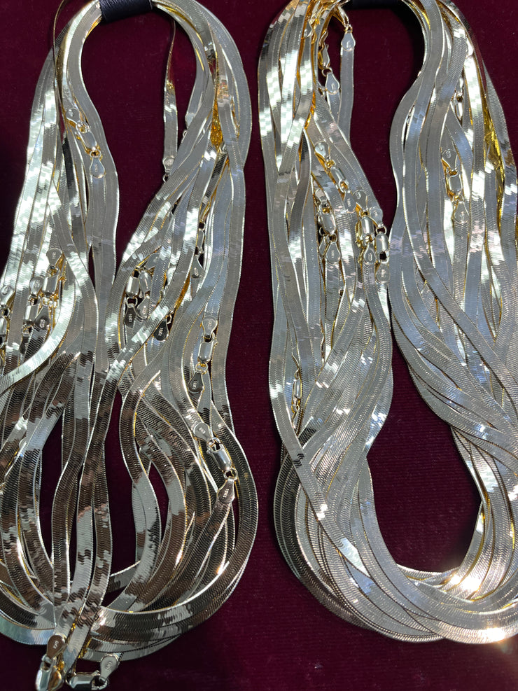 10k & 14k Yellow Gold Herringbone Chain