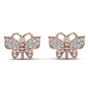 Diamond Butterfly studs
