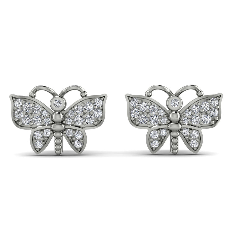 Diamond Butterfly studs
