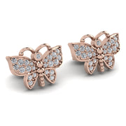 Diamond Butterfly studs