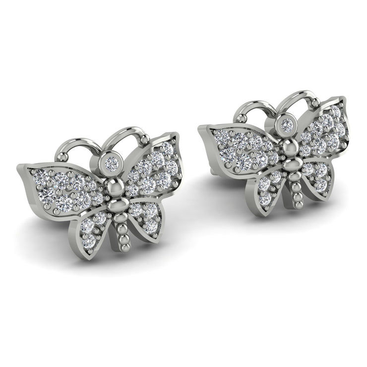 Diamond Butterfly studs
