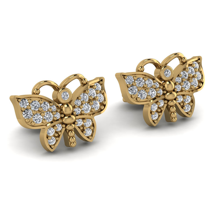 Diamond Butterfly studs