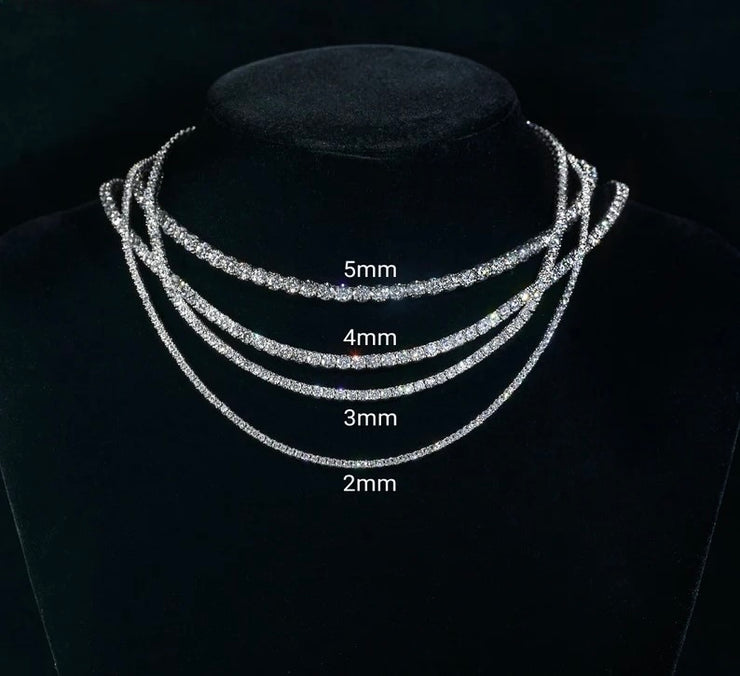 14k Diamond Tennis Chains - Yellow Gold Diamond Tennis Necklace