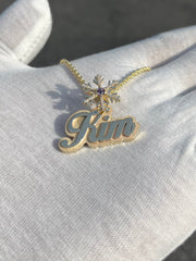 Custom Name Pendants w/ Diamond Emoji Bail - Choose Any Name
