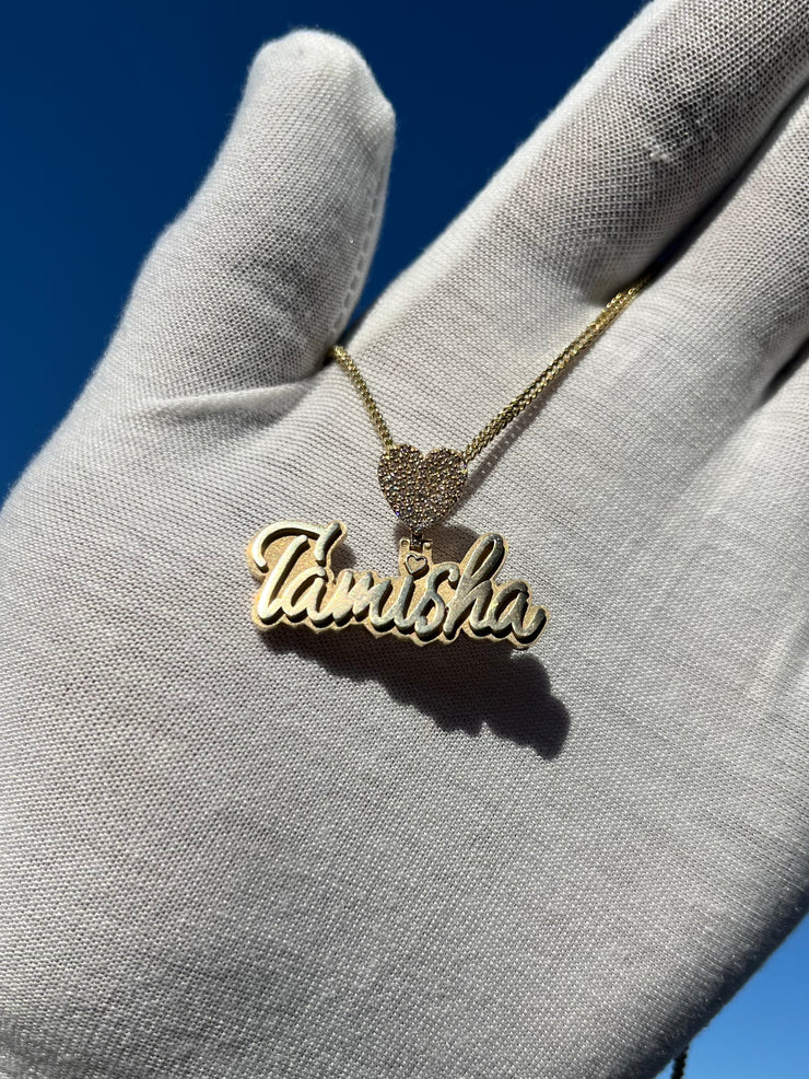 Custom Name Pendants w/ Diamond Emoji Bail - Choose Any Name