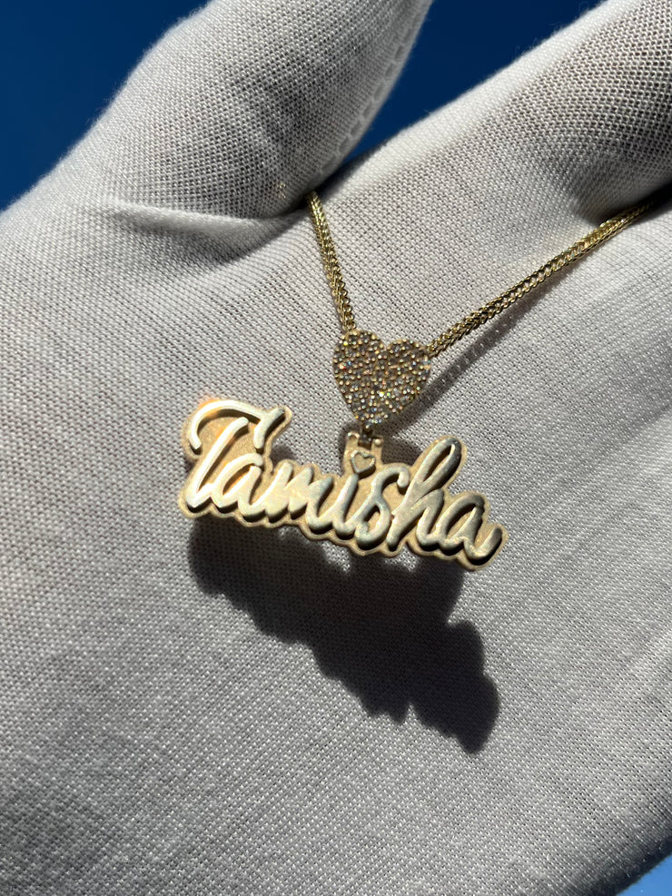Custom Name Pendants w/ Diamond Emoji Bail - Choose Any Name
