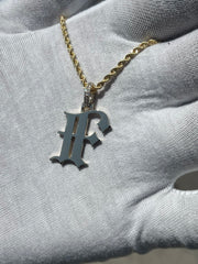 10k 14k Old English Initial Pendant w/ Diamond Bail • A-Z Available