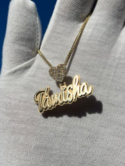 Custom Name Pendants w/ Diamond Emoji Bail - Choose Any Name