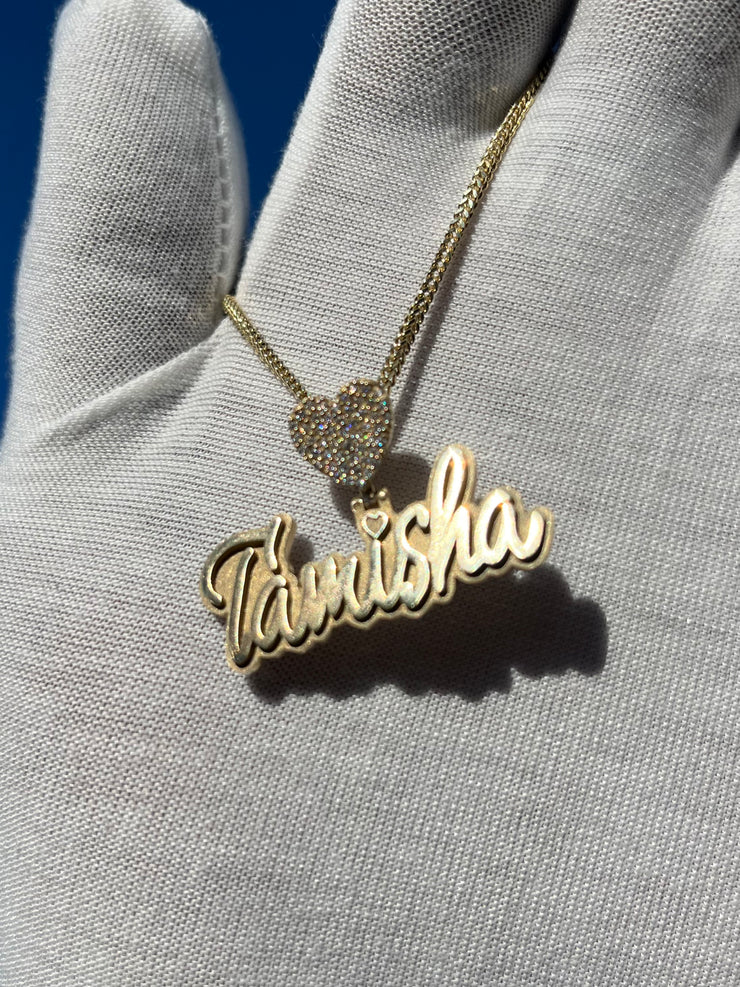 Custom Name Pendants w/ Diamond Emoji Bail - Choose Any Name
