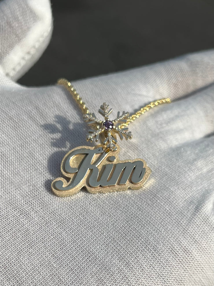 Custom Name Pendants w/ Diamond Emoji Bail - Choose Any Name