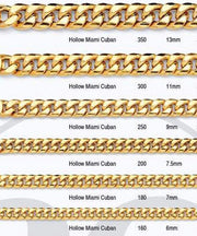 10k & 14k Yellow Gold Miami Cuban Link Chain