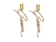 Custom Designed Solid Gold Diamond hanging - Signature Earrings - Create Your Own - Custom Dangle Drop diamonds earrings
