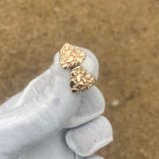 Heart Shaped Solid Gold Nugget Stud Earrings • 10k Yellow Gold Heart Nugget Earrings