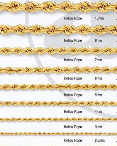 10k & 14k Rope Chain - Classic Rope Chain