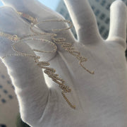 Custom Designed Solid Gold Diamond hanging - Signature Earrings - Create Your Own - Custom Dangle Drop diamonds earrings