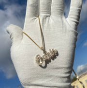 Solid Gold & Diamond Custom Name Pendant w/ Diamond Bail (~3/4in.)