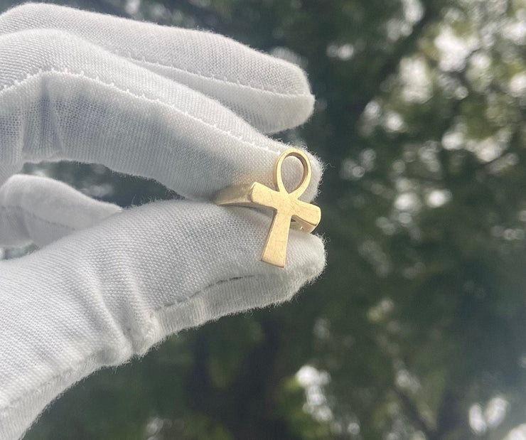 10k 14k 18k 22k Solid Gold Egyptian Ankh Ring