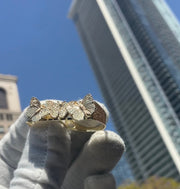 Solid Gold Two-Finger Butterfly Charm Ring, Personalized Double Finger Unisex Ring, Everyday Wear Animal Lover Jewelry, Chunky 3D Ring Gift