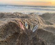 Solid Gold Glowing Enamel “Aloha” Surf Board Pendant • Multiple Color Options • Enamel SurfBoard