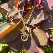 18k Solid Gold Dragon Pendant - Multiple Gold And Color Options Available - Dragon Necklace Charm