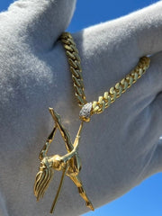 Solid Gold Spinning 3D Pole Dancer Pendant w/ Diamond Bail  - Gold Pole Dancer #5 of 5 - Spinning Ballerina Charm