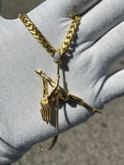 Solid Gold Spinning 3D Pole Dancer Pendant w/ Diamond Bail  - Gold Pole Dancer #5 of 5 - Spinning Ballerina Charm