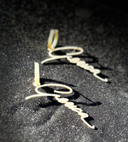 Custom Designed Solid Gold Diamond hanging - Signature Earrings - Create Your Own - Custom Dangle Drop diamonds earrings