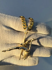 Solid Gold Spinning 3D Pole Dancer Pendant w/ Diamond Bail  - Gold Pole Dancer #5 of 5 - Spinning Ballerina Charm