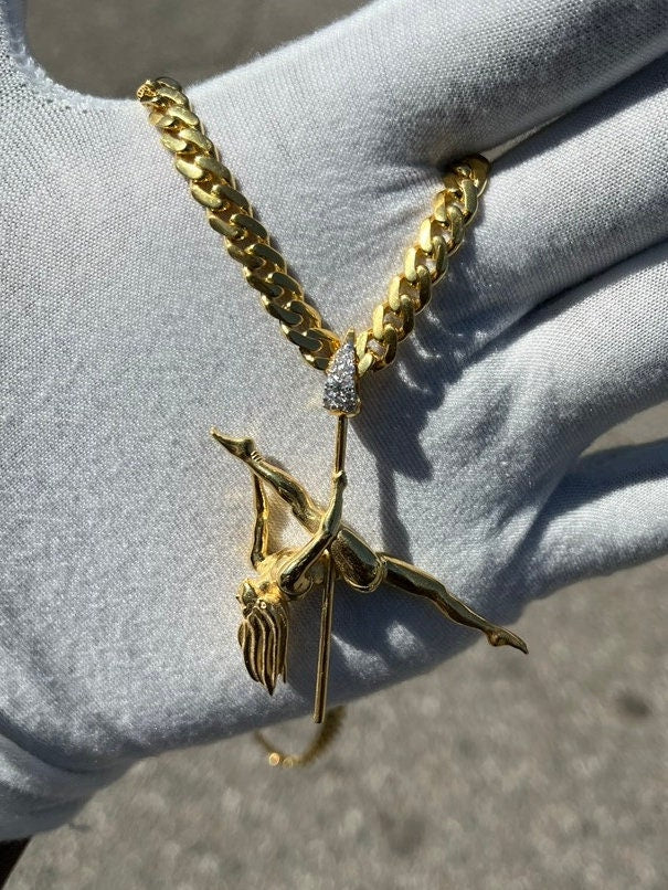 Solid Gold Spinning 3D Pole Dancer Pendant w/ Diamond Bail  - Gold Pole Dancer #5 of 5 - Spinning Ballerina Charm