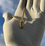 Solid Gold Middle Finger Pendant w/ Hidden Bail - Gold F-U Finger Pendant