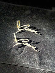 Custom Designed Solid Gold Diamond hanging - Signature Earrings - Create Your Own - Custom Dangle Drop diamonds earrings