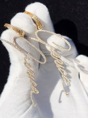 Custom Designed Solid Gold Diamond hanging - Signature Earrings - Create Your Own - Custom Dangle Drop diamonds earrings