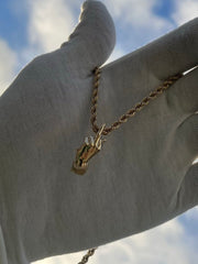 Solid Gold Middle Finger Pendant w/ Hidden Bail - Gold F-U Finger Pendant