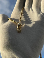 Solid Gold Middle Finger Pendant w/ Hidden Bail - Gold F-U Finger Pendant