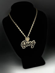 Natural Diamond Trimmed Custom Gold Name Pendants w/ Custom Emoji Bail - Rope Chain Included