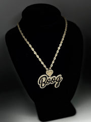 Natural Diamond Trimmed Custom Gold Name Pendants w/ Custom Emoji Bail - Rope Chain Included