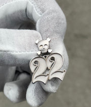 10k Gold Custom Team Number Pendants w/ Custom Emoji Bail -Solid Gold Year Pendants - Choose Any Year or Number & Your Choice of ANY emoji as your Bail - 18in Rope Chain Included