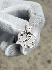 10k Gold Custom Team Number Pendants w/ Custom Emoji Bail -Solid Gold Year Pendants - Choose Any Year or Number & Your Choice of ANY emoji as your Bail - 18in Rope Chain Included